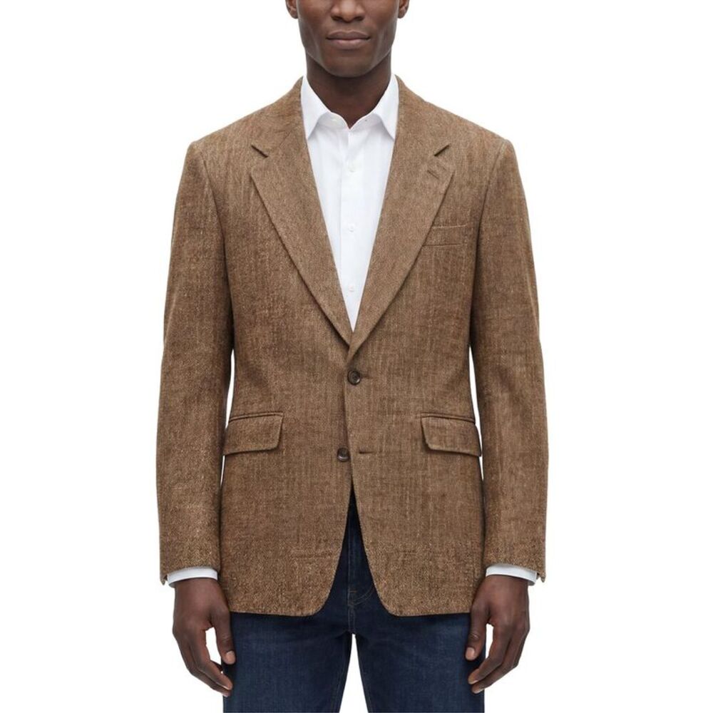 Todd Snyder Mens Donegal Wythe Linen & Silk-Blend Coat, Brown